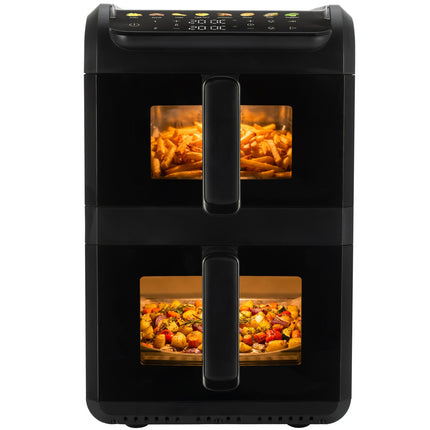 Dubbele Airfryer XXL 10 Liter met 2 Lades – 4L + 6L – 2700W – Kijkvenster – Zwart