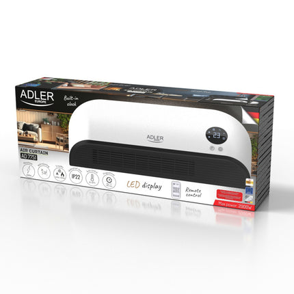 Adler AD 7751 Elektrische Wandkachel 2000W – Keramische Kachel met Afstandsbediening – Timer – Wit
