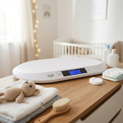 Adler AD 8139 Babyweegschaal – Digitale Weegschaal Baby tot 20 kg – Nauwkeurig per 10 g – HOLD & Tarra