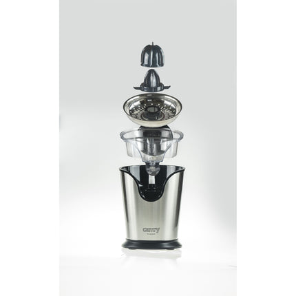 Camry CR 4006 Elektrische Citruspers met Hendel – RVS Sinaasappelpers – 2 Perskegels – 100W