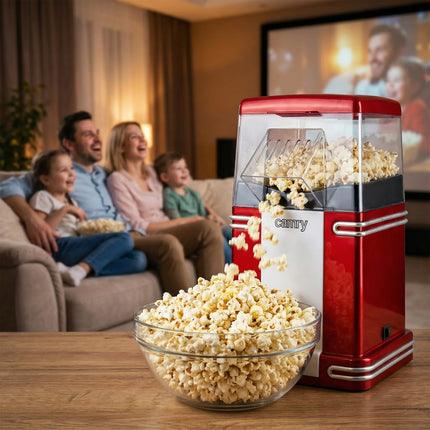 Popcornmachine 1200W – Hetelucht Popcornmaker Zonder Olie – Zwart/Rood