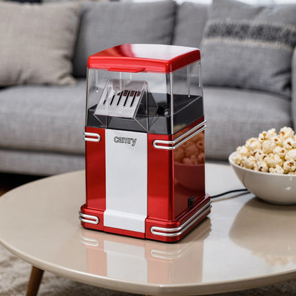 Popcornmachine 1200W – Hetelucht Popcornmaker Zonder Olie – Zwart/Rood