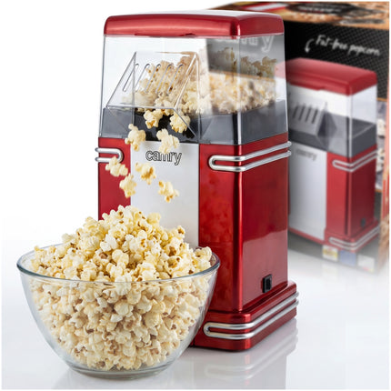 Popcornmachine 1200W – Hetelucht Popcornmaker Zonder Olie – Zwart/Rood