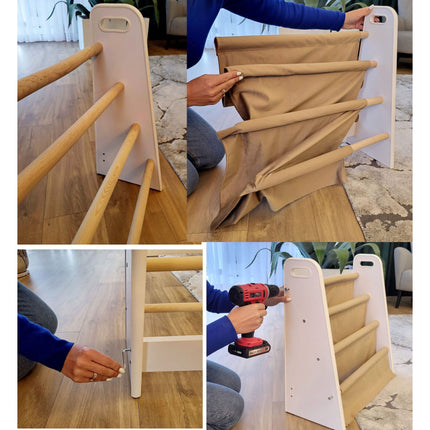 LoveGifts Handgemaakte Montessori Boekenkast Kinderkamer - Speelgoed Opbergrek - 60 x 25 x 58 cm Roze
