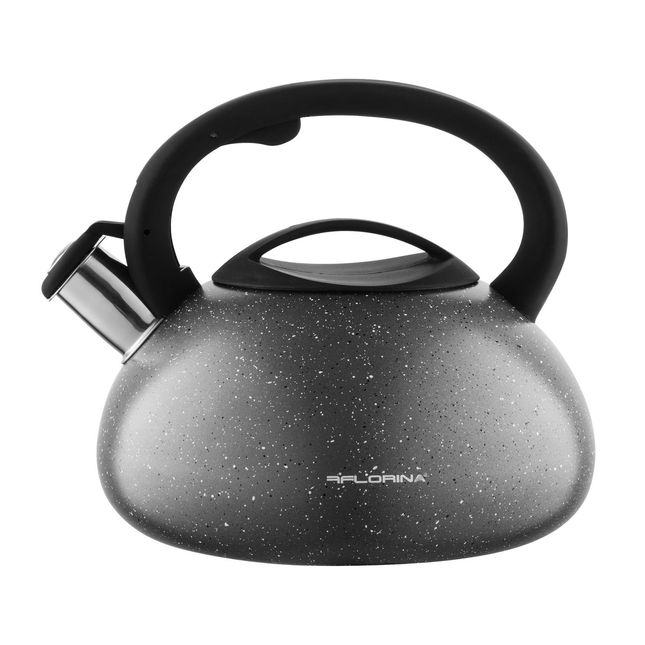 Florina Lava fluitketel RVS zwart / grijs 2.5 Liter - ook geschikt voor inductie