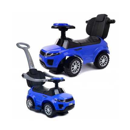 3 in 1 sportauto loopauto met 5 geluiden op het stuur belastbaar tot 27 kg blauw