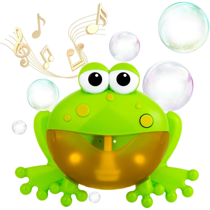 Trendmix Bubble Froggie Bad Speelgoed – Muzikale Kikker met Zeepbellen en 12 Liedjes – Schuimgenerator Bad Speeltje Baby & Peuter – Groen/Geel