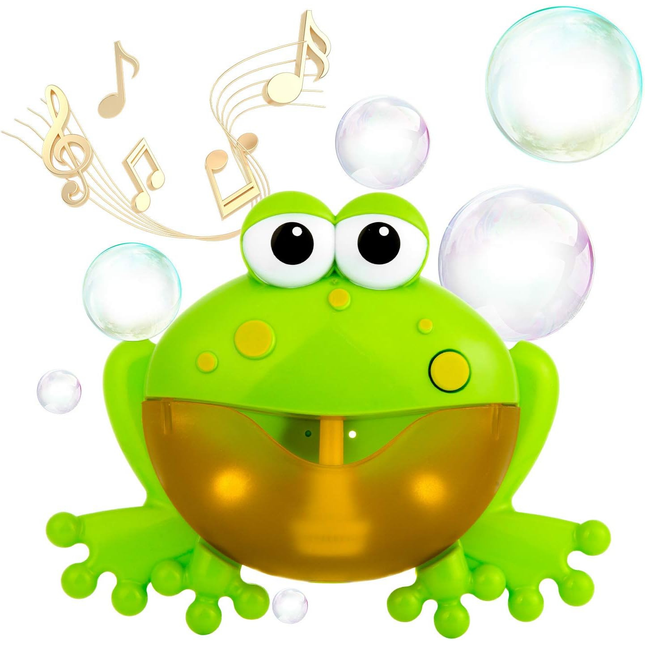 Trendmix Bubble Froggie Bad Speelgoed – Muzikale Kikker met Zeepbellen en 12 Liedjes – Schuimgenerator Bad Speeltje Baby & Peuter – Groen/Geel