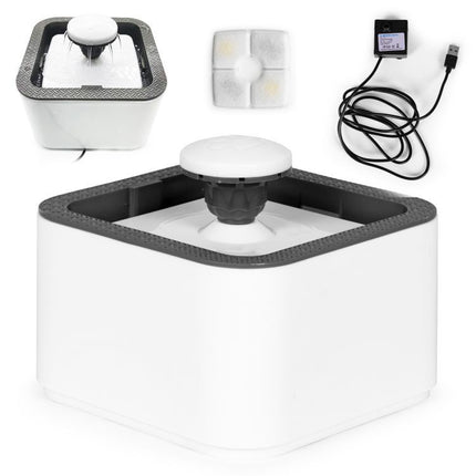 Petsi Automatische Drinkfontein 2,5L - Waterdispenser Voor Katten Honden - Waterfilter Fontein - Dieren Drinkbak - Wit