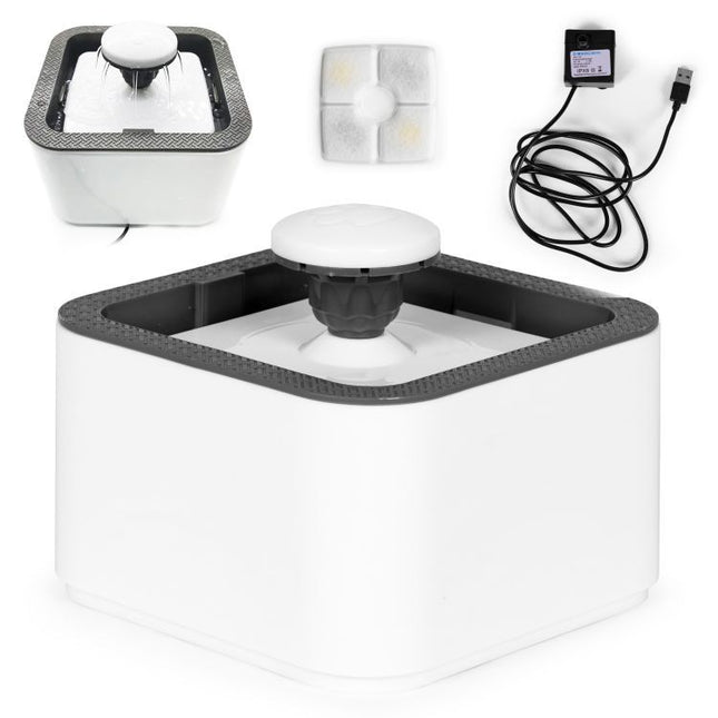 Petsi Automatische Drinkfontein 2,5L - Waterdispenser Voor Katten Honden - Waterfilter Fontein - Dieren Drinkbak - Wit