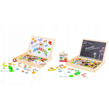 Ecotoys 2 in 1 dubbelzijdig magnetisch speelbord 176 delig met accessoires