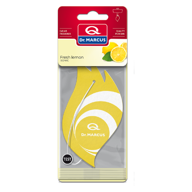 Dr. Marcus Sonic Fresh Lemon auto geurhanger tot 49 dagen geurverspreiding - Exclusieve neutrafresh technologie - Luchtverfrisser - 15 Gram