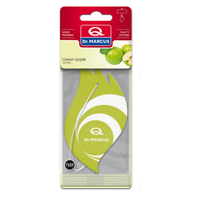 Dr. Marcus Sonic Green Apple auto geurhanger tot 49 dagen geurverspreiding - Exclusieve neutrafresh technologie - Luchtverfrisser - 15 Gram