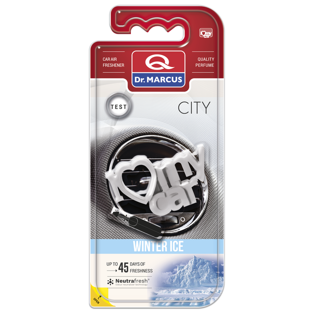 Dr. Marcus Winter Ice City I Love My Car autogeurtje met neutrafresh technologie - Luchtverfrisser auto - Tot 45 dagen geurverspreiding - 20 Gram