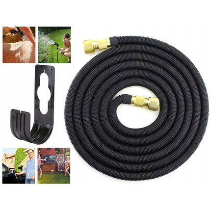 Trendmix Premium XL Flexibele Tuinslang Tot 30 Meter Zwart - 8 Sproeistanden - Inclusief Koppelstukken, Opbergtas en Ophanghaak - Knikvrij en Lichtgewicht