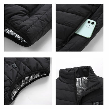 Manta Verwarmd Vest Met 9 Verwarmingszones Maat L - Elektrisch Vest Zwart Wintersport Outdoor - 35-60°C - MKG02