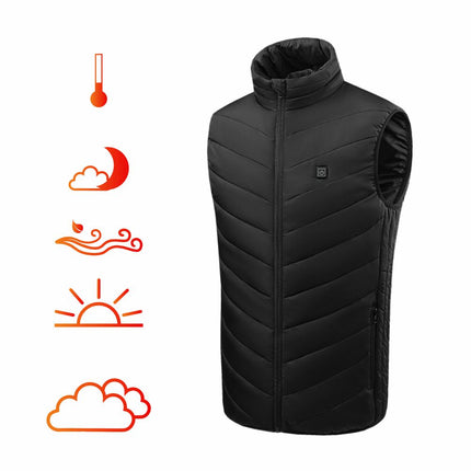 Manta Verwarmd Vest Met 4 Verwarmingszones Maat XXL - Elektrisch Vest Zwart Wintersport Outdoor - 35-60°C - MKG01