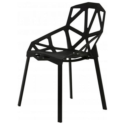 Modern Home set van 4 design geometrische kuipstoelen - Eetkamer stoelen - Zwart