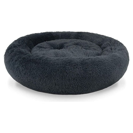Hondenmand of Kattenmand Pluche Kussen Bed Maat L 80cm - Donkergrijs - Geschikt Voor Een Grote Hond of Kat Tot 25 kg