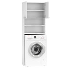 BonVache Wasmachinekast met 2 schuifdeuren, verstelbare planken, wasmachinerek met zijvak voor papieren handdoek en 4 open vakken, voor badkamer, toilet en bijkeuken, donkerbruin BonVache Wasmachinekast met 2 schuifdeuren, verstelbare planken, wasmachinerek met zijvak voor papieren handdoek en 4 open vakken, voor badkamer, toilet en bijkeuken, donkerbruin