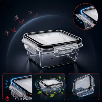 Vershoudbakjes Set 12 Stuks – Meal Prep Bakjes met Deksel – 350 ml tot 1 Liter