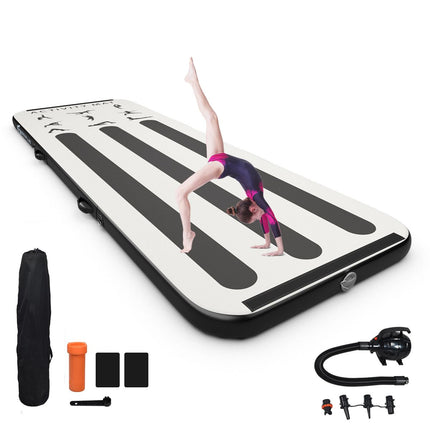 Trendmix Opblaasbare Airtrack Gymnastiekmat 3 Meter - Turnmat Inclusief Elektrische Pomp En Opbergtas - Yoga Sportmat - 10cm Dikte