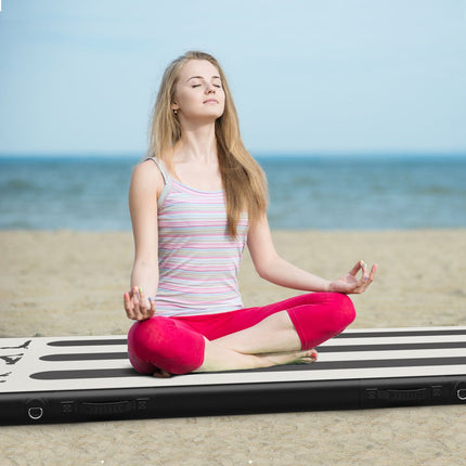 Trendmix Opblaasbare Airtrack Gymnastiekmat 3 Meter - Turnmat Inclusief Elektrische Pomp En Opbergtas - Yoga Sportmat - 10cm Dikte