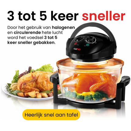 LUND Professional halogeen oven 1400W zwart