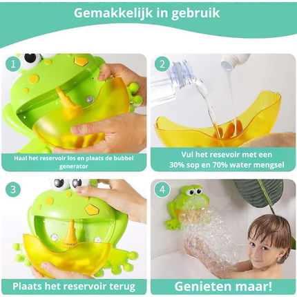 Trendmix Bubble Froggie Bad Speelgoed – Muzikale Kikker met Zeepbellen en 12 Liedjes – Schuimgenerator Bad Speeltje Baby & Peuter – Groen/Geel
