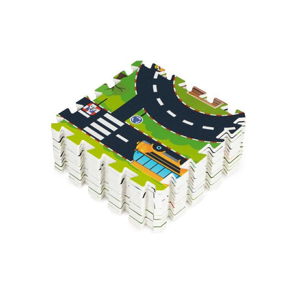 Iplay 12-delige puzzelspeelmat foam stad voor baby en peuter - Vloerpuzzel - 114 x 86 cm