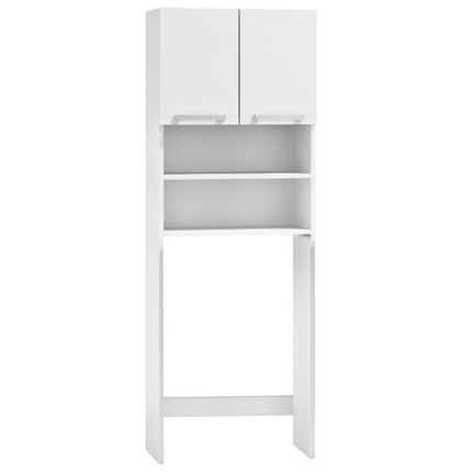 Modern Home wasmachine kast met 2 deuren en 4 planken - Geschikt voor wasmachines van maximaal 89 x 60,8 cm - Wasmachine ombouw - Wit
