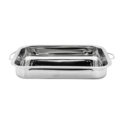 Trager Lasagneschaal RVS Ovenschaal 25 x 20 x 5 cm - Lasagne Bakvorm - Grote Bakvorm Met Handvatten