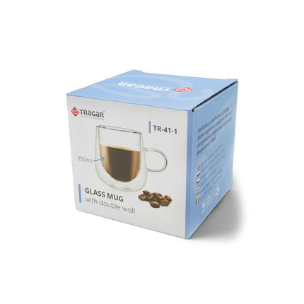 Dubbelwandig Koffieglas met Oor 250 ml – Thermoglas van Borosilicaatglas – Voor Koffie en Thee