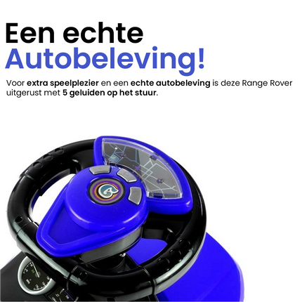 3 in 1 sportauto loopauto met 5 geluiden op het stuur belastbaar tot 27 kg blauw