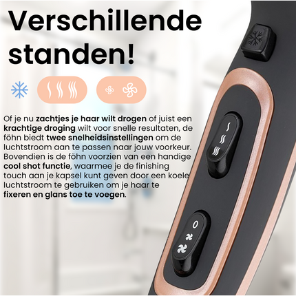 Botti smooth & silk Almond Alena ionische föhn met cool shot functie en 3 temperatuurstanden