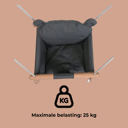 Trendmix Babyschommel Hout – Kinder Schommel Verstelbaar – Baby Schommel Binnen Buiten – Met Rugleuning – Grijs