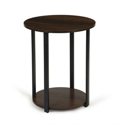 Modern home industiele loft stijl bijzettafel/ nachtkastje - 32 x 32 x 60.5 cm  - Bruin