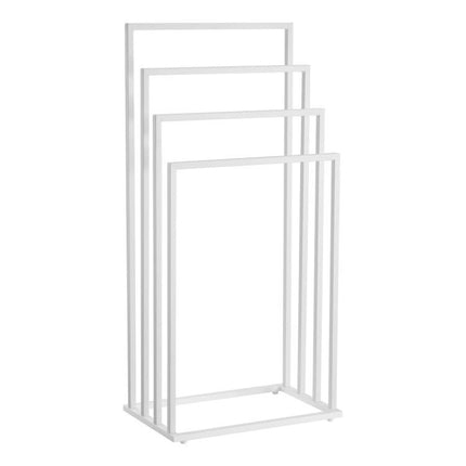 Vrijstaande Handdoekhouder 4 Niveaus – Stalen Handdoekrek Mat Wit – Modern Design voor Badkamer of Wasruimte