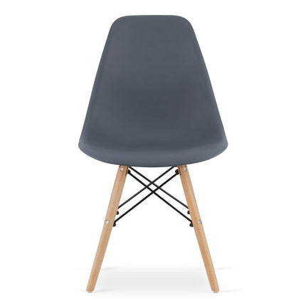 Set van 4 eetkamer stoelen / kuip stoelen met beukenhouten poten donkergrijs