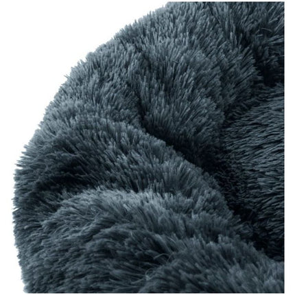 Hondenmand of Kattenmand Pluche Kussen Bed Maat M 60cm - Donkergrijs - Geschikt Voor Een Medium Hond of Kat Tot 9 kg