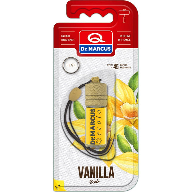 Dr. Marcus Ecolo Vanilla autogeurtje met neutrafresh technologie - Luchtverfrisser auto - Tot 45 dagen geurverspreiding - 4,5 ml