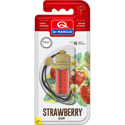 Dr. Marcus Ecolo Strawberry autogeurtje met neutrafresh technologie - Luchtverfrisser auto - Tot 45 dagen geurverspreiding - 4,5 ml