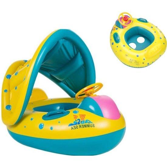 Opblaasbare rubberboot matras met luifel 65x73cm