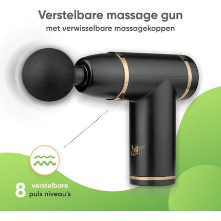 Lafe Massage gun / Massage apparaat met 4 Opzetstukken en 8 standen