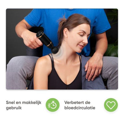 Lafe Massage gun / Massage apparaat met 4 Opzetstukken en 8 standen