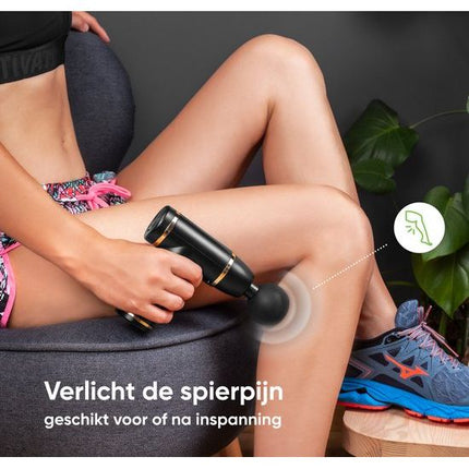 Lafe Massage gun / Massage apparaat met 4 Opzetstukken en 8 standen