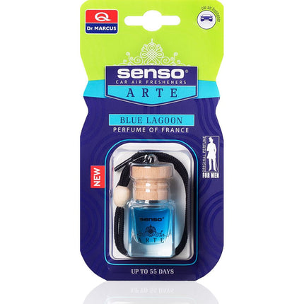 Dr. Marcus Senso Arte Blue Lagoon autogeurtje met neutrafresh technologie - Luchtverfrisser auto - Tot 55 dagen geurverspreiding - 6 ml