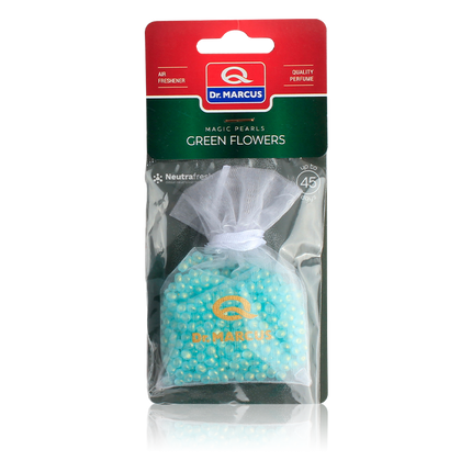 Dr. Marcus Magic Pearls Green Flowers luchtverfrisser met neutrafresh technologie - Autogeurtje voor in de auto, thuis of kantoor - Tot 45 dagen geurverspreiding 20 gram