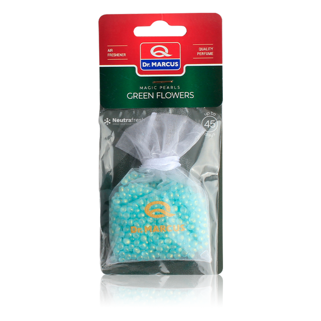 Dr. Marcus Magic Pearls Green Flowers luchtverfrisser met neutrafresh technologie - Autogeurtje voor in de auto, thuis of kantoor - Tot 45 dagen geurverspreiding 20 gram