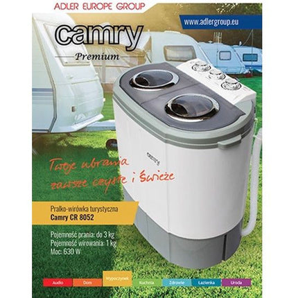 2de kansje Camry CR 8052 camping mini wasmachine met dubbele trommel met 3Kg was en 1Kg centrifuge capaciteit